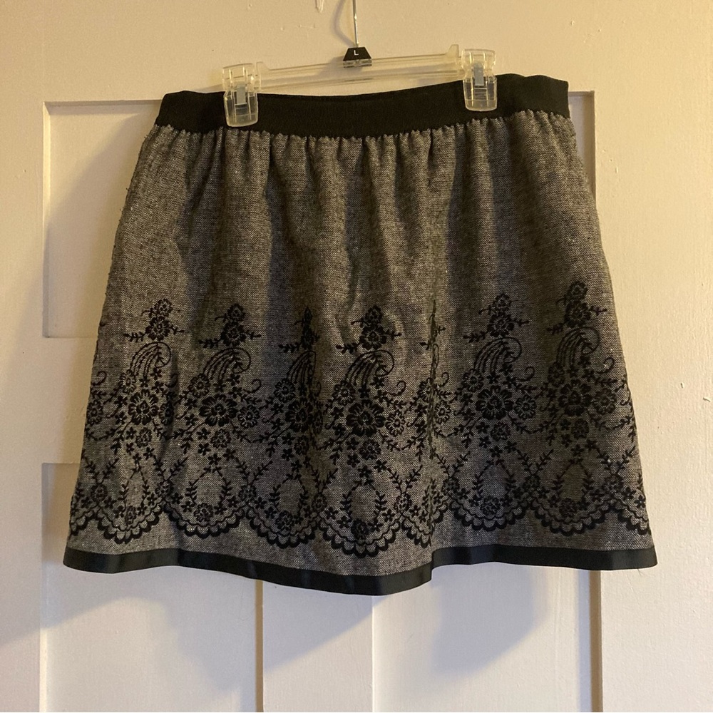 Grey wool-blend skirt